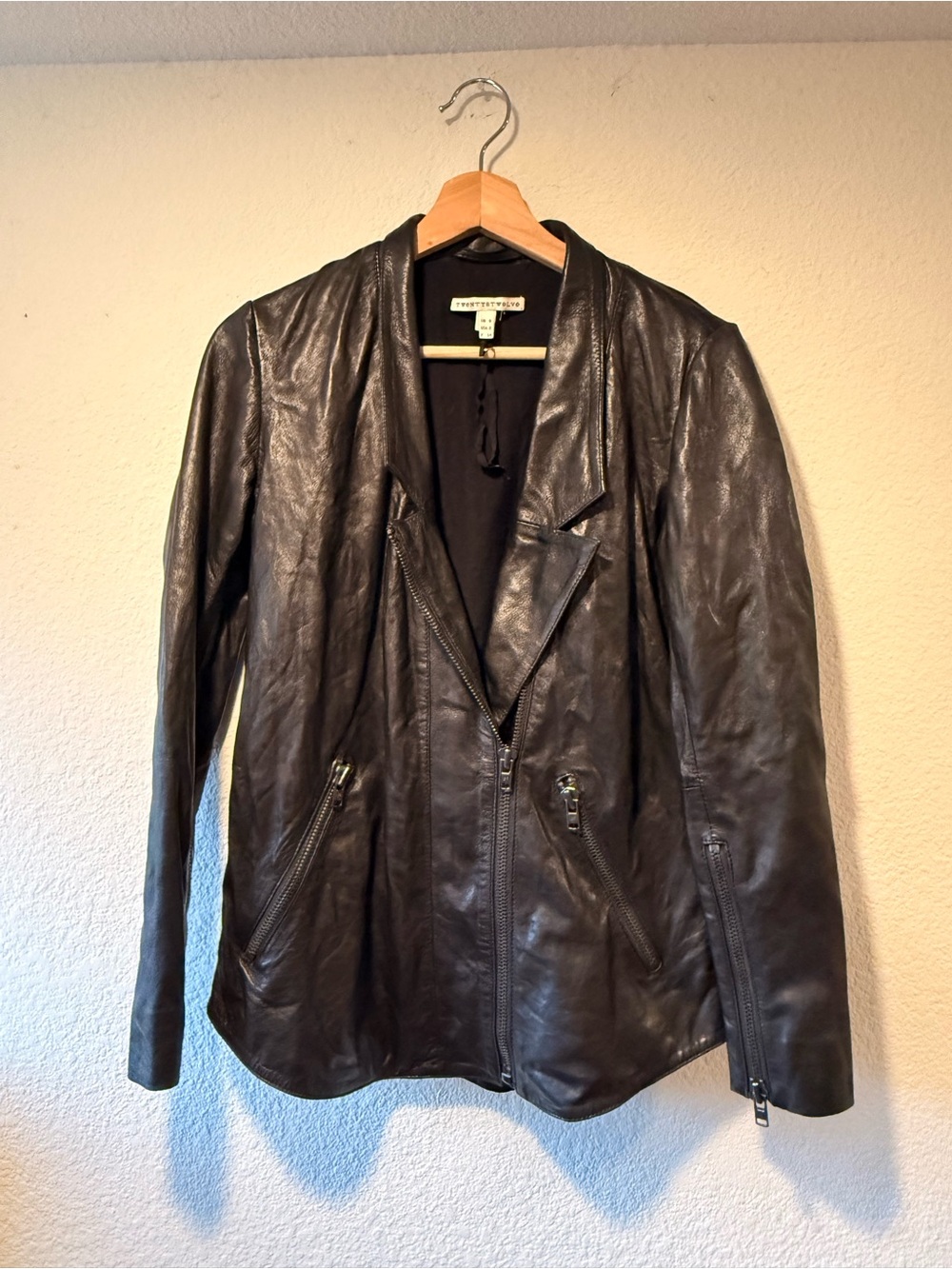 TWENTY8TWELVE Lamb Leather Moto Jacket w/ Lapels